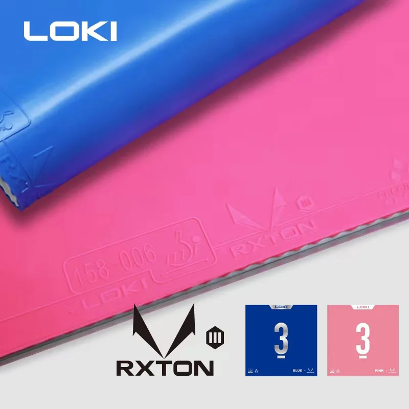 Table Tennis Loki - Original LOKI RXTON 1&3 blau-rosa Tischtennis-Gummi-Pickel-in