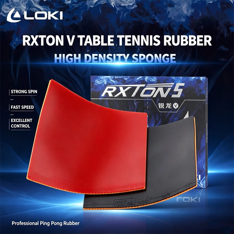 Table Tennis Loki - LOKI RXTON 5 Tischtennis-Belag, hochelastische Noppen,